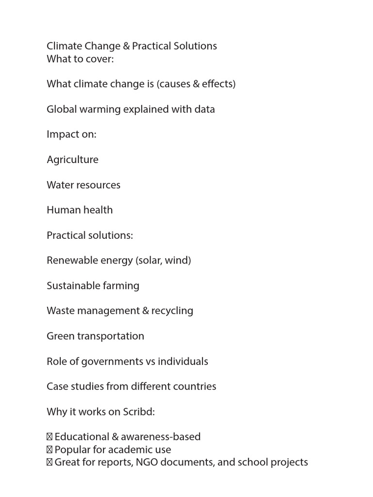 practical solutions to climate change